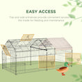 Load image into Gallery viewer, Rabbit Run Playpen, Guinea Pig Cage with Pitched Roof, Sun Protection Cover, 220 x 103 x 103 cm, Metal Enclosure for Small Animals, Chickens, Ferrets, Beige
