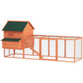 Load image into Gallery viewer, 137"L Chicken Coop, Wooden Large Hen House with Chicken Run, Nesting Box, Poultry Cage for Outdoor, Backyard, Orange
