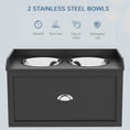Load image into Gallery viewer, Stainless Steel Raised Dog Bowls, Double Dog Food and Water Bowl w/ 21L Storage Drawer, for Large Dogs - Black
