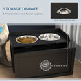 Load image into Gallery viewer, Stainless Steel Raised Dog Bowls, Double Dog Food and Water Bowl w/ 21L Storage Drawer, for Large Dogs - Black
