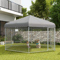 Load image into Gallery viewer, Outdoor Dog Kennel Dog Run with Waterproof, UV Resistant Cover for Medium and Large Sized Dogs, 13.4' x 11.5' x 8.8', Silver
