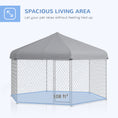 Load image into Gallery viewer, Outdoor Dog Kennel Dog Run with Waterproof, UV Resistant Cover for Medium and Large Sized Dogs, 13.4' x 11.5' x 8.8', Silver
