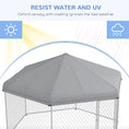 Load image into Gallery viewer, Outdoor Dog Kennel Dog Run with Waterproof, UV Resistant Cover for Medium and Large Sized Dogs, 13.4' x 11.5' x 8.8', Silver
