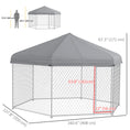 Load image into Gallery viewer, Outdoor Dog Kennel Dog Run with Waterproof, UV Resistant Cover for Medium and Large Sized Dogs, 13.4' x 11.5' x 8.8', Silver
