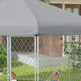 Load image into Gallery viewer, Outdoor Dog Kennel Dog Run with Waterproof, UV Resistant Cover for Medium and Large Sized Dogs, 13.4' x 11.5' x 8.8', Silver
