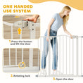 Load image into Gallery viewer, 29"-37" Wide Dog Gate with Door, Pressure Fit, Auto Close, Double Locking for Doorways Hallways Stairs, 31" Tall, White

