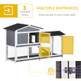 Load image into Gallery viewer, 2-tier Wood Rabbit Hutch Backyard Bunny Cage Small Animal House w/ Ramp and Outdoor Run, Grey
