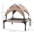 Load image into Gallery viewer, Elevated Dog Bed with Canopy, Cooling Dog Cot Bed for Camping, Portable Raised Pet Cot with Washable Breathable Mesh, for Indoor Outdoor, S & M Dogs, 30" x 24" x 27", Coffee
