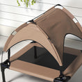 Load image into Gallery viewer, Elevated Dog Bed with Canopy, Cooling Dog Cot Bed for Camping, Portable Raised Pet Cot with Washable Breathable Mesh, for Indoor Outdoor, S & M Dogs, 30" x 24" x 27", Coffee
