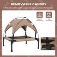 Load image into Gallery viewer, Elevated Dog Bed with Canopy, Cooling Dog Cot Bed for Camping, Portable Raised Pet Cot with Washable Breathable Mesh, for Indoor Outdoor, S & M Dogs, 30" x 24" x 27", Coffee
