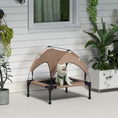 Load image into Gallery viewer, Elevated Dog Bed with Canopy, Cooling Dog Cot Bed for Camping, Portable Raised Pet Cot with Washable Breathable Mesh, for Indoor Outdoor, S & M Dogs, 30" x 24" x 27", Coffee
