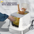 Load image into Gallery viewer, Stainless Steel Litter Box with Lid, Large Hooded Cat Litter Tray with Flip Cover, Metal Scoop, Deodoriser Bag, Non-Sticky, Odour Control and Easy Clean, White
