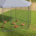 Load image into Gallery viewer, Walk in Chicken Run Chicken Coop Galvanised Outdoor Poultry Cage w/ Cover, for 10-15 Chickens, Hens, Rabbits, Ducks, 4 x 3.5 x 2.6m - Silver Tone

