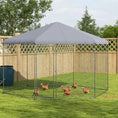 Load image into Gallery viewer, Walk in Chicken Run Chicken Coop Galvanised Outdoor Poultry Cage w/ Cover, for 10-15 Chickens, Hens, Rabbits, Ducks, 4 x 3.5 x 2.6m - Silver Tone
