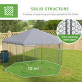 Load image into Gallery viewer, Walk in Chicken Run Chicken Coop Galvanised Outdoor Poultry Cage w/ Cover, for 10-15 Chickens, Hens, Rabbits, Ducks, 4 x 3.5 x 2.6m - Silver Tone
