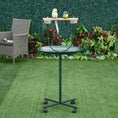 Load image into Gallery viewer, Bird Perch Stand, T-Stand Bird Training with Perch, Four Wheels, Feeding Bowls, Parrot Stand for Small, Medium Birds, Green
