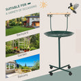 Load image into Gallery viewer, Bird Perch Stand, T-Stand Bird Training with Perch, Four Wheels, Feeding Bowls, Parrot Stand for Small, Medium Birds, Green
