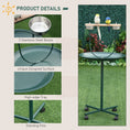 Load image into Gallery viewer, Bird Perch Stand, T-Stand Bird Training with Perch, Four Wheels, Feeding Bowls, Parrot Stand for Small, Medium Birds, Green
