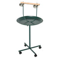 Load image into Gallery viewer, Bird Perch Stand, T-Stand Bird Training with Perch, Four Wheels, Feeding Bowls, Parrot Stand for Small, Medium Birds, Green
