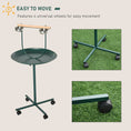 Load image into Gallery viewer, Bird Perch Stand, T-Stand Bird Training with Perch, Four Wheels, Feeding Bowls, Parrot Stand for Small, Medium Birds, Green

