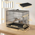 Charger l'image dans la visionneuse de la galerie, Foldable Bird Cage, Metal Bird Travel Carrier Cage with Wood Perch, Food Bowls, Slide-Out Tray and Handle for Canaries, Finches, Lovebirds, Parakeets, Black

