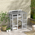 Load image into Gallery viewer, Catio, Wooden Outdoor Cat Enclosure Window Box with Weatherproof Roof, Bridge, Resting Box, Platforms, Cat Cage for 2 Kittens, White
