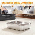 Load image into Gallery viewer, Stainless Steel Cat Litter Box with Lid, High Sided Enclosed Litter Box with Removable Lid, Tray, Scoop, Easy to Clean, Odor Control, Anti-Leakage, Grey
