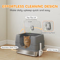 Load image into Gallery viewer, Stainless Steel Cat Litter Box with Lid, High Sided Enclosed Litter Box with Removable Lid, Tray, Scoop, Easy to Clean, Odor Control, Anti-Leakage, Grey
