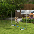 Gallery viewerに画像を読み込む, 2PCs Dog Agility Equipment Set, Dog Agility Kit with Weave Poles, Spray Water Tube, Whistle, Carry Bag, for Outdoor, Backyard, Garden, White
