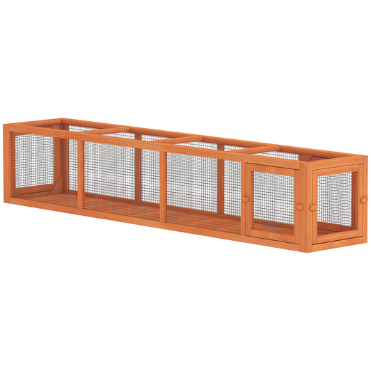 Catio Outdoor 79"L Cat Tunnel, Cat Enclosure DIY L- Shape with Extendable Design, Kitty shelter with Weather Protection, Removable Door, Orange