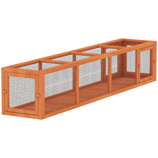 Catio Outdoor 79"L Cat Tunnel, Cat Enclosure DIY L- Shape with Extendable Design, Kitty shelter with Weather Protection, Removable Door, Orange