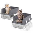 Charger l'image dans la visionneuse de la galerie, 2 Pack XL Stainless Steel Litter Box, Extra Large Metal Cat Litter Box High Sided for Big and Multiple Cats, Semi-Enclosed with Scoops, Anti-Urine Leakage

