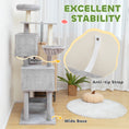 Load image into Gallery viewer, Cat Tree, 66 Inch Large Cat Tower with 2 Door Condos, 3 Big Hammocks, Plush Top Perch, Sisal Scratching Posts, Multi-level Kitty Tree for Indoor Kittens, Light Grey
