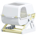 Load image into Gallery viewer, Cat Litter Box with Lid, Enclosed Cat Litter Box with Deodorization Bag & Drawer Pan, High Sides & Flip-to-Clean, Multi-Entry Design, Odor Control, Yellow
