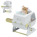 Load image into Gallery viewer, Cat Litter Box with Lid, Enclosed Cat Litter Box with Deodorization Bag & Drawer Pan, High Sides & Flip-to-Clean, Multi-Entry Design, Odor Control, Yellow
