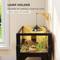 Load image into Gallery viewer, Tortoise Habitat with Storage Shelf, Wooden Tortoise Enclosure with Clear Windows, Lamp Holder, Openable Top, Built-in Tray, Reptile Cage for Indoor Outdoor Use, Yellow
