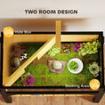 Load image into Gallery viewer, Tortoise Habitat with Storage Shelf, Wooden Tortoise Enclosure with Clear Windows, Lamp Holder, Openable Top, Built-in Tray, Reptile Cage for Indoor Outdoor Use, Yellow
