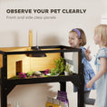 Load image into Gallery viewer, Tortoise Habitat with Storage Shelf, Wooden Tortoise Enclosure with Clear Windows, Lamp Holder, Openable Top, Built-in Tray, Reptile Cage for Indoor Outdoor Use, Yellow

