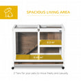 Load image into Gallery viewer, Rabbit Hutch Indoor Wooden Guinea Pig House Hamster Cage with Wheels, 2 Layers Bunny Cage with Openable Roof, 91.5 x 53.3 x 73 cm, Brown
