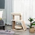 Load image into Gallery viewer, Cat Tree for Indoor Cats with Scratching Posts Pad, Kitten Tower with Bed Perch Ball Toy, 60 x 30 x 76 cm, Light Brown
