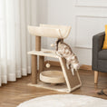 Load image into Gallery viewer, Cat Tree for Indoor Cats with Scratching Posts Pad, Kitten Tower with Bed Perch Ball Toy, 60 x 30 x 76 cm, Light Brown
