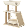 Load image into Gallery viewer, Cat Tree for Indoor Cats with Scratching Posts Pad, Kitten Tower with Bed Perch Ball Toy, 60 x 30 x 76 cm, Light Brown

