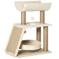 Load image into Gallery viewer, Cat Tree for Indoor Cats with Scratching Posts Pad, Kitten Tower with Bed Perch Ball Toy, 60 x 30 x 76 cm, Light Brown
