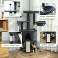 Charger l'image dans la visionneuse de la galerie, Cat Tree, 47 Inch Cat Tower with Large Cozy Condo, Hammock, Bed, Ladder, Toy Balls, Sisal Scratching Posts, for Indoor Kittens, Dark Grey
