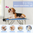 Load image into Gallery viewer, Foldable Dog Grooming Table, 32" Portable Pet Grooming Table with Height Adjustable Arm and Anti-Slip Rubber Top for Small Medium Dogs and Cats, Blue
