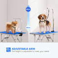 Load image into Gallery viewer, Foldable Dog Grooming Table, 32" Portable Pet Grooming Table with Height Adjustable Arm and Anti-Slip Rubber Top for Small Medium Dogs and Cats, Blue
