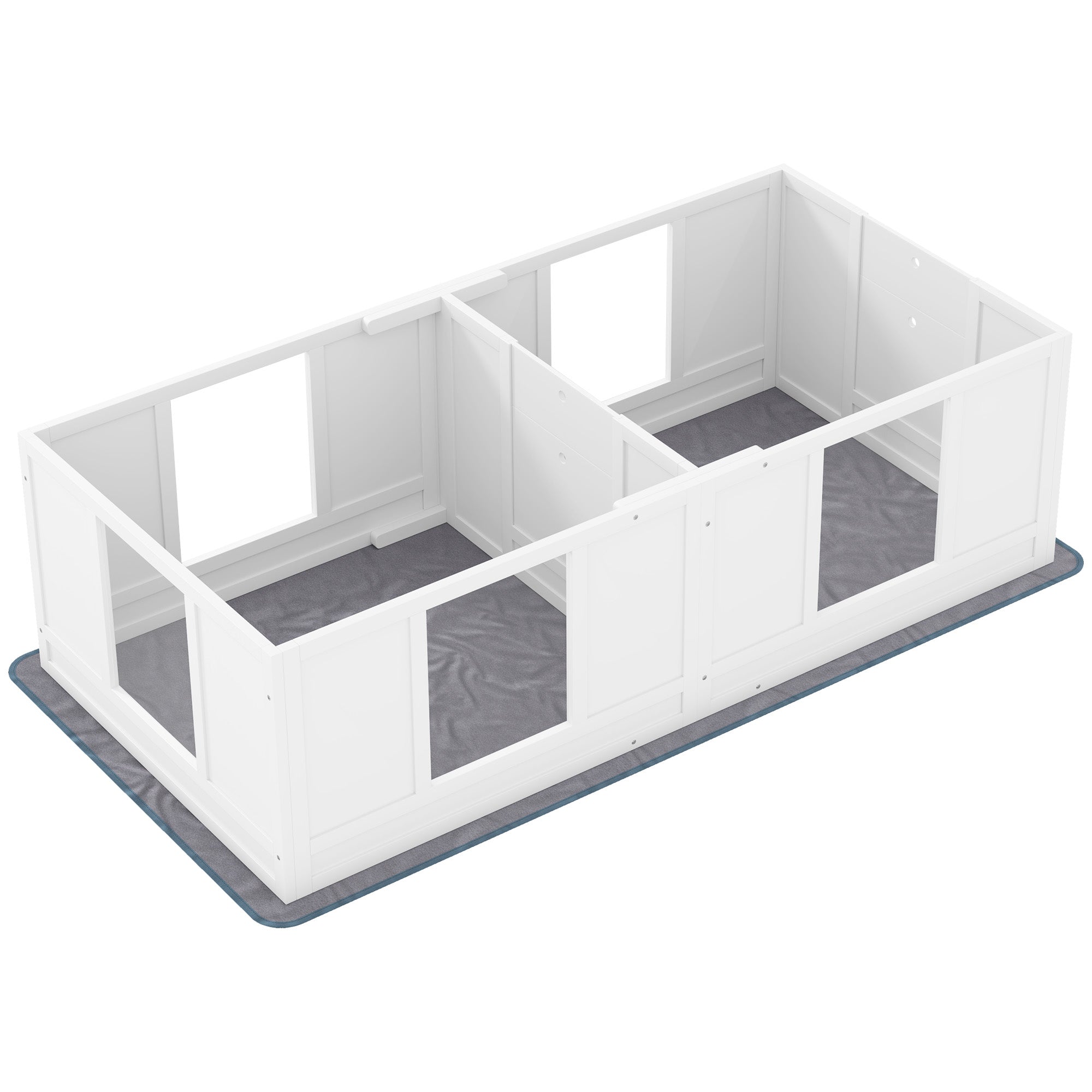Whelping Box for Dogs with Water-Resistant Washable Whelping Pad, Dog Whelping Box with Clear Panels, Adjustable Entrance, Two Room Design, Non-Slip Foot Pads, for Small Dogs, 164 x 80cm