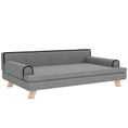 Charger l'image dans la visionneuse de la galerie, Dog Sofa, 39" Cat Couch with Removable Cushion, Washable Cover, Wooden Legs, Elevated Pet Cat Sofa for Medium & Large Dogs, Light Grey
