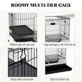 Load image into Gallery viewer, 28"H 2-Level Small Animal Cage Rabbit Hutch with Universal Lockable Wheels, Slide-Out Tray for Bunny, Chinchillas, Ferret, Black
