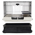 Load image into Gallery viewer, 28"H 2-Level Small Animal Cage Rabbit Hutch with Universal Lockable Wheels, Slide-Out Tray for Bunny, Chinchillas, Ferret, Black
